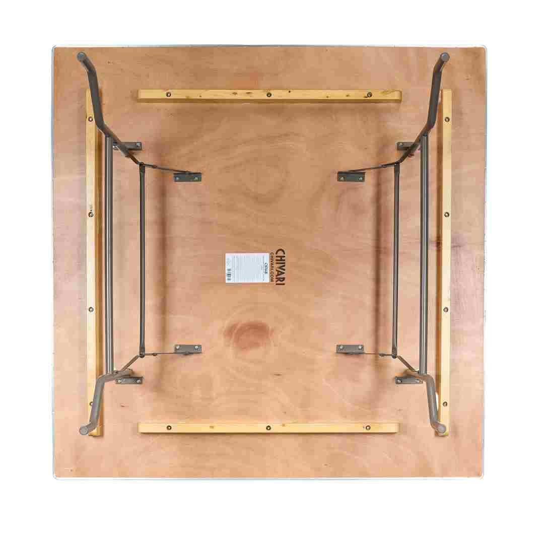 Chivari 60" x 60" (5 Foot) Square Heavy Duty Gray Plywood Folding Table TPLYSQ60MG-AX-T