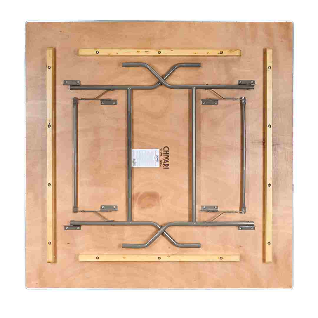 Chivari 60" x 60" (5 Foot) Square Heavy Duty Gray Plywood Folding Table TPLYSQ60MG-AX-T