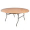 Chivari 66" (5.5 Foot) Gray Round Heavy Duty Plywood Folding Banquet Table TPLYRD66MG-AX-T