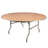 Chivari 66" (5.5 Foot) Gray Round Heavy Duty Plywood Folding Banquet Table TPLYRD66MG-AX-T