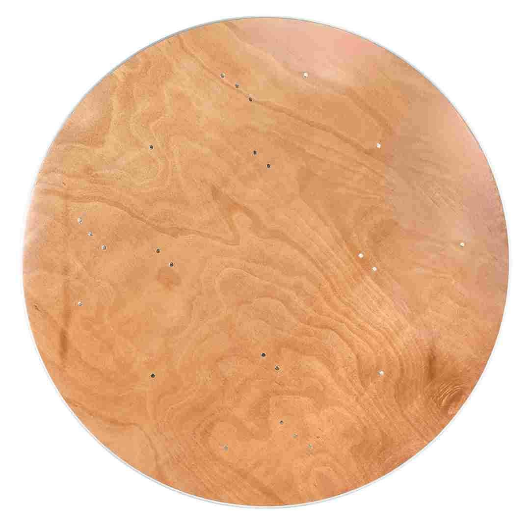 Chivari 66" (5.5 Foot) Gray Round Heavy Duty Plywood Folding Banquet Table TPLYRD66MG-AX-T