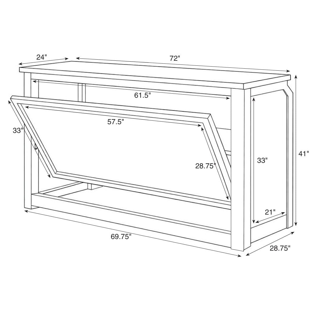 Chivari 6' Black Portable Folding Bar with HPL Reversible Front, Top & Shelf BAR-FOLD-72KIT-BLK-AX-T