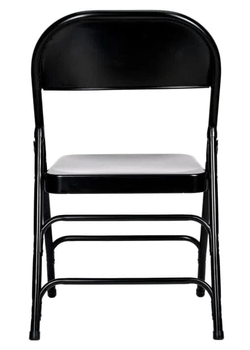 Chivari 48 Black Metal Folding Chairs + 6  Heavy DutyPlastic 72x30 Banquet Tables + Hybrid Folding Chair and Banquet Table  Cart CFMBL-48-6RT-KT