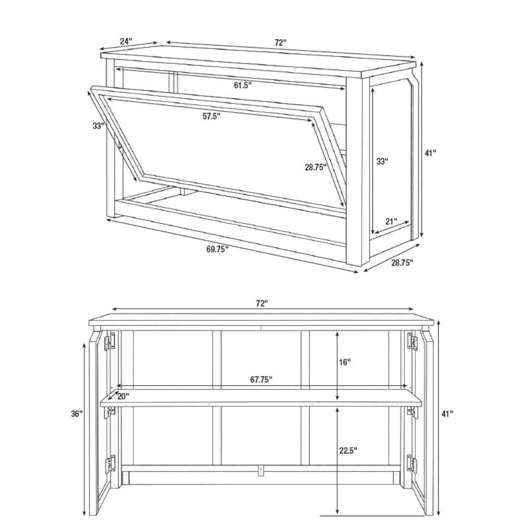 Chivari Scratch and Dent 6' White Portable Folding Bar with HPL Reversible Front, Top & Shelf BAR-FOLD-72KIT-WHT-AX-SD