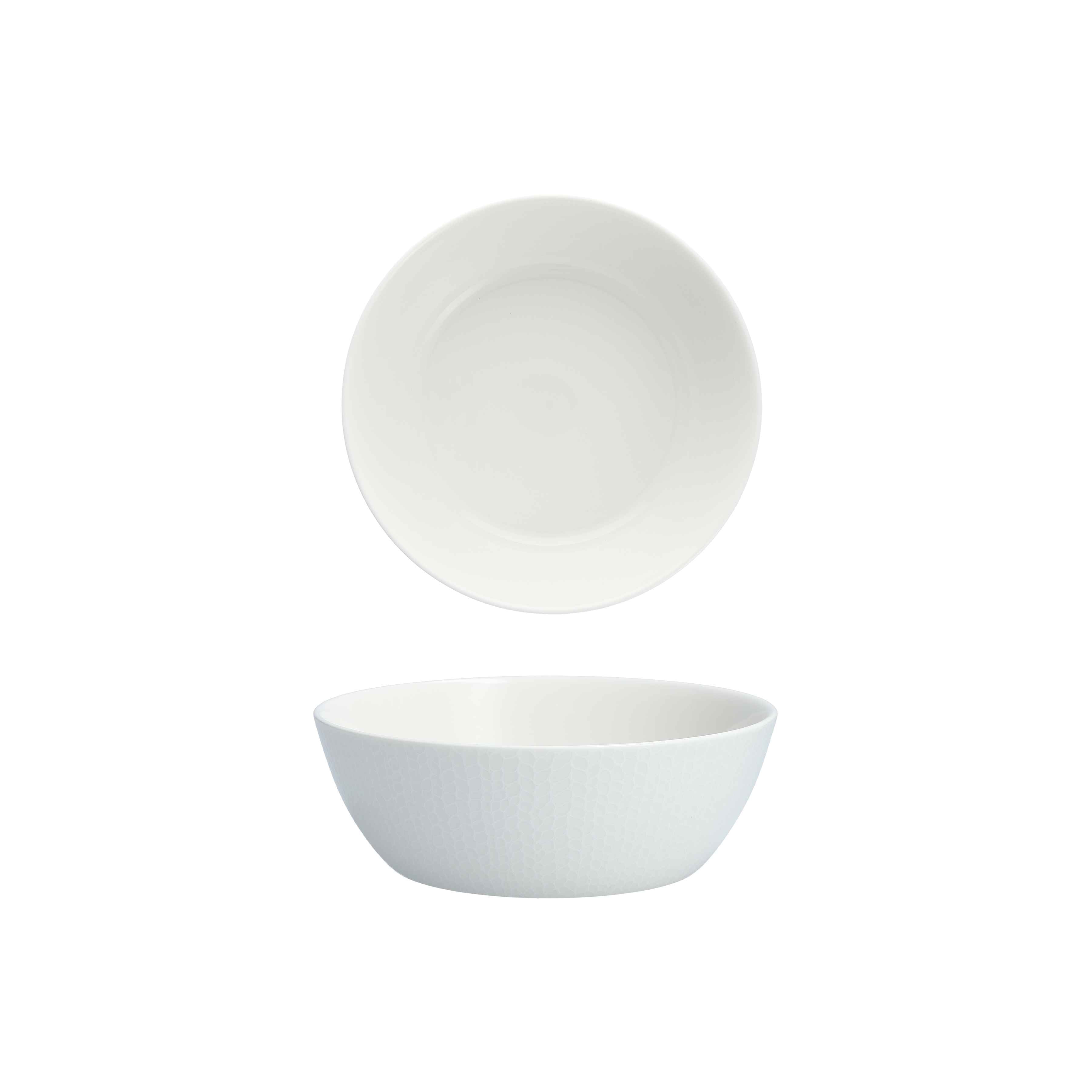 Zwiesel Fortessa Fortessa Amanda White Embossed Bowl 7" (20cm) 32oz - Case of 24 - 7000.FFD.04 ZFG-7000.FFD.04