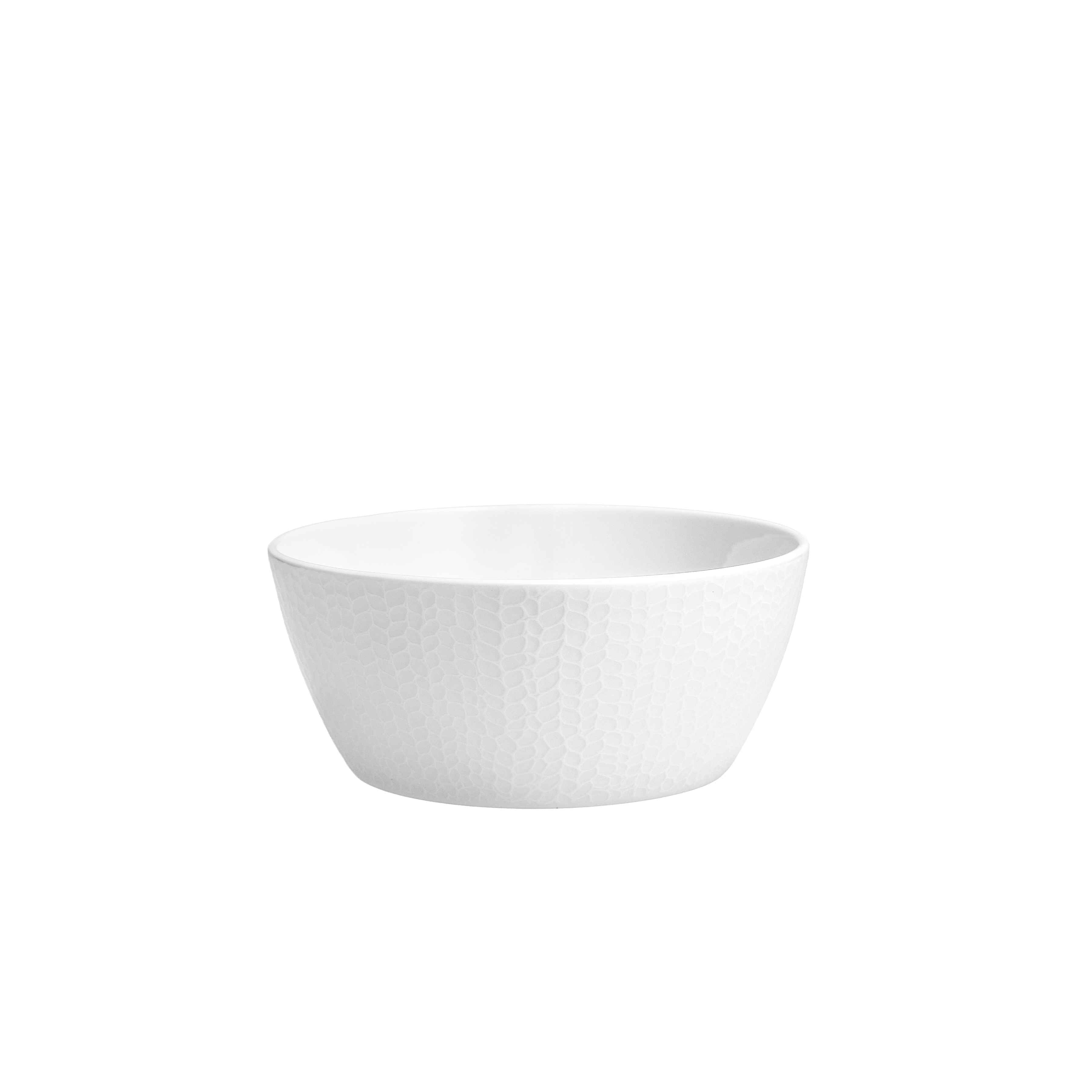 Zwiesel Fortessa Fortessa Amanda White Embossed Cereal Bowl 5.5" (14cm) 20oz (.6L) - Case of 24 - 7000.FFD.05 ZFG-7000.FFD.05
