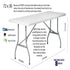 Chivari 72" x 30" (6 Foot) Rectangle Heavy Duty Plastic Folding Table TPLSRT7230-AX1-T