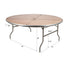 Chivari 72" (6 Foot) Round Heavy Duty Metal Edge Plywood Folding Banquet Table with Steel Skeleton™ TPLYRD72M-ST-AX