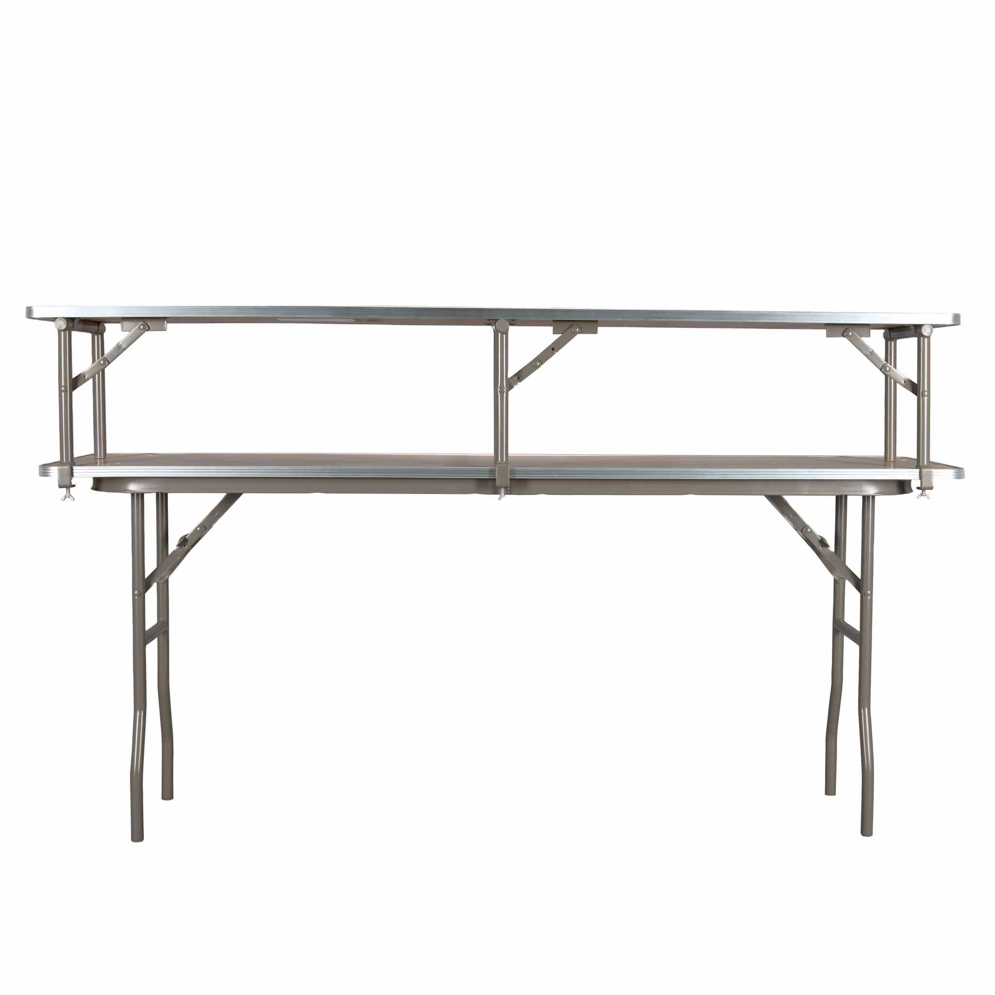 Chivari 6 Foot (72"x 12") Rectangle Plywood Gray Bar Top Buffet Riser BARPLYRT72MG-AX-T