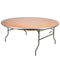 Chivari 72" (6 Foot) Round Heavy Duty Metal Edge Plywood Folding Banquet Table with Steel Skeleton™ TPLYRD72M-ST-AX
