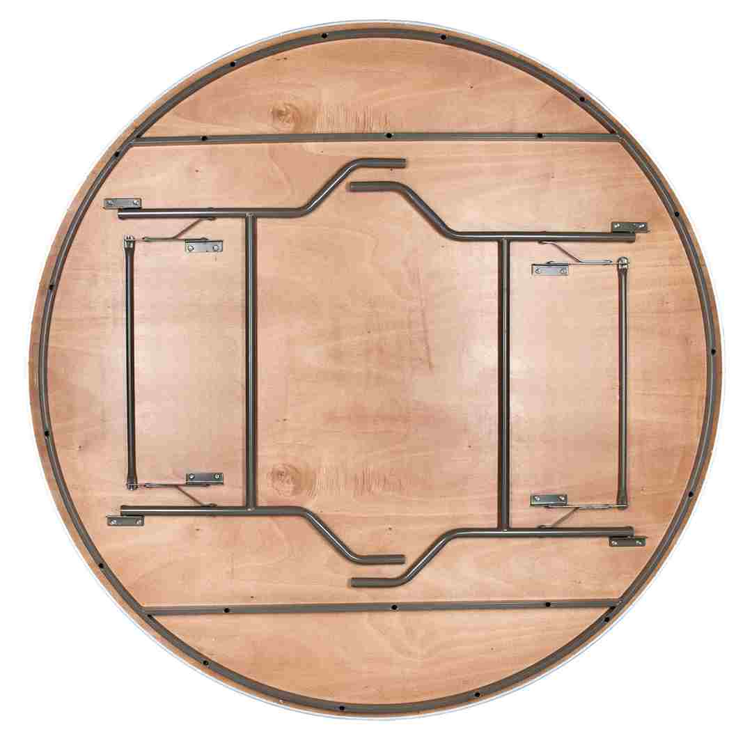 Chivari 72" (6 Foot) Round Heavy Duty Metal Edge Plywood Folding Banquet Table with Steel Skeleton™ TPLYRD72M-ST-AX