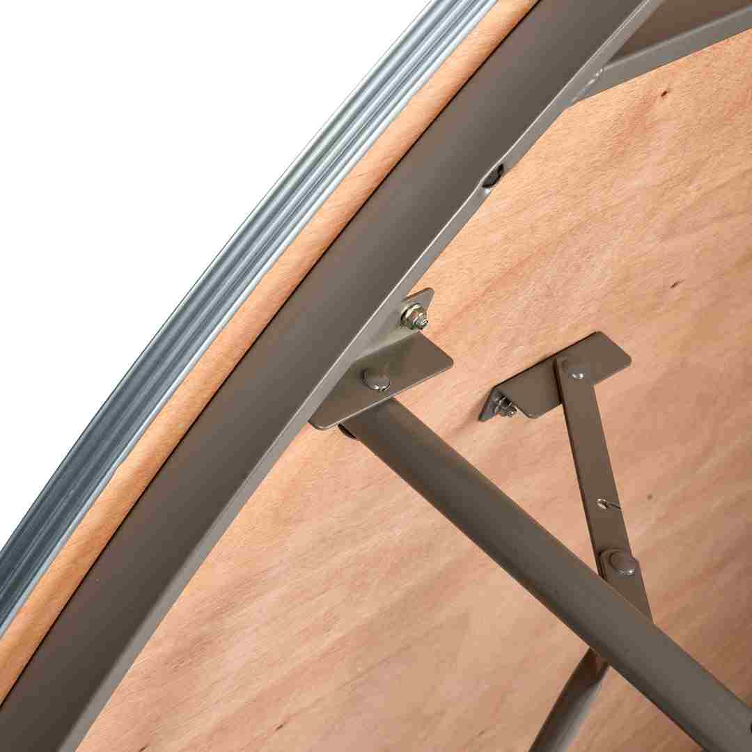Chivari 72" (6 Foot) Round Heavy Duty Metal Edge Plywood Folding Banquet Table with Steel Skeleton™ TPLYRD72M-ST-AX