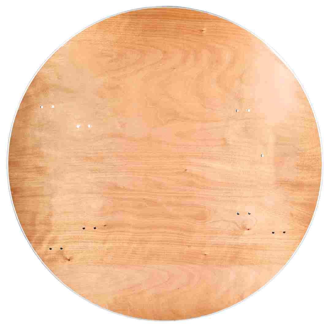Chivari 72" (6 Foot) Round Heavy Duty Metal Edge Plywood Folding Banquet Table with Steel Skeleton™ TPLYRD72M-ST-AX