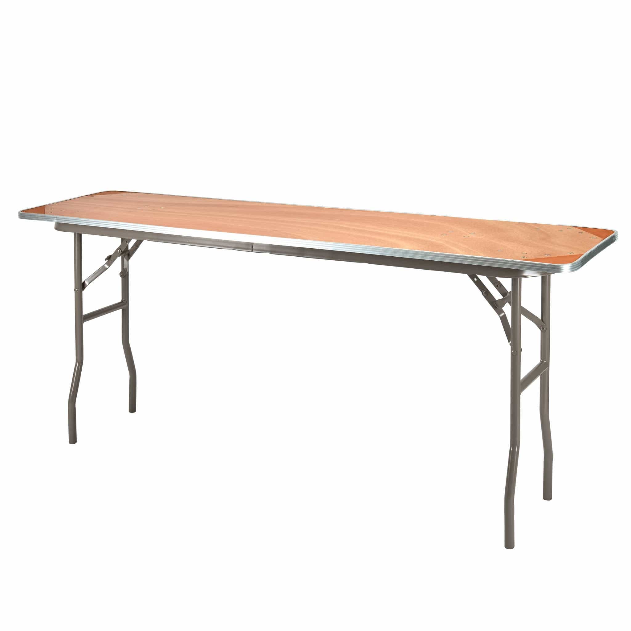 Chivari 72" x 18" (6 Foot) Rectangle Heavy Duty Plywood Folding Table with Steel Skeleton™ TPLYRT7218M-ST-AX
