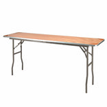 72" x 18" (6 Foot) Rectangle Heavy Duty Plywood Folding Table with Steel Skeleton™