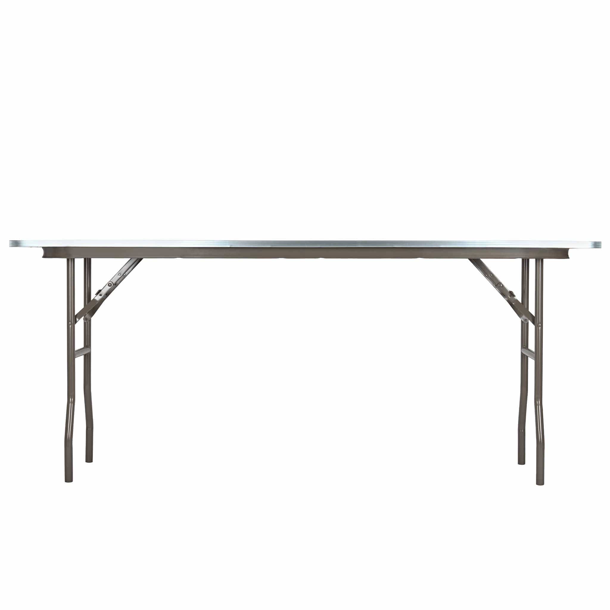 Chivari 72" x 18" (6 Foot) Rectangle Heavy Duty Plywood Folding Table with Steel Skeleton™ TPLYRT7218M-ST-AX