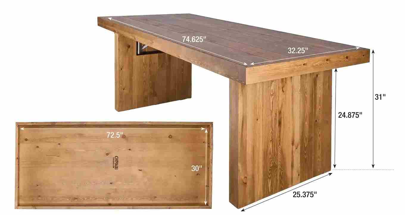Chivari 72" x 30" Black Farm Table Conversion Kit for Banquet Tables TFARMCKT7230-BLK-AX-T