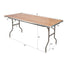 Chivari 72" x 30" (6 Foot) Rectangle Heavy Duty Plywood Folding Table with Steel Skeleton™ TPLYRT7230M-ST-AX