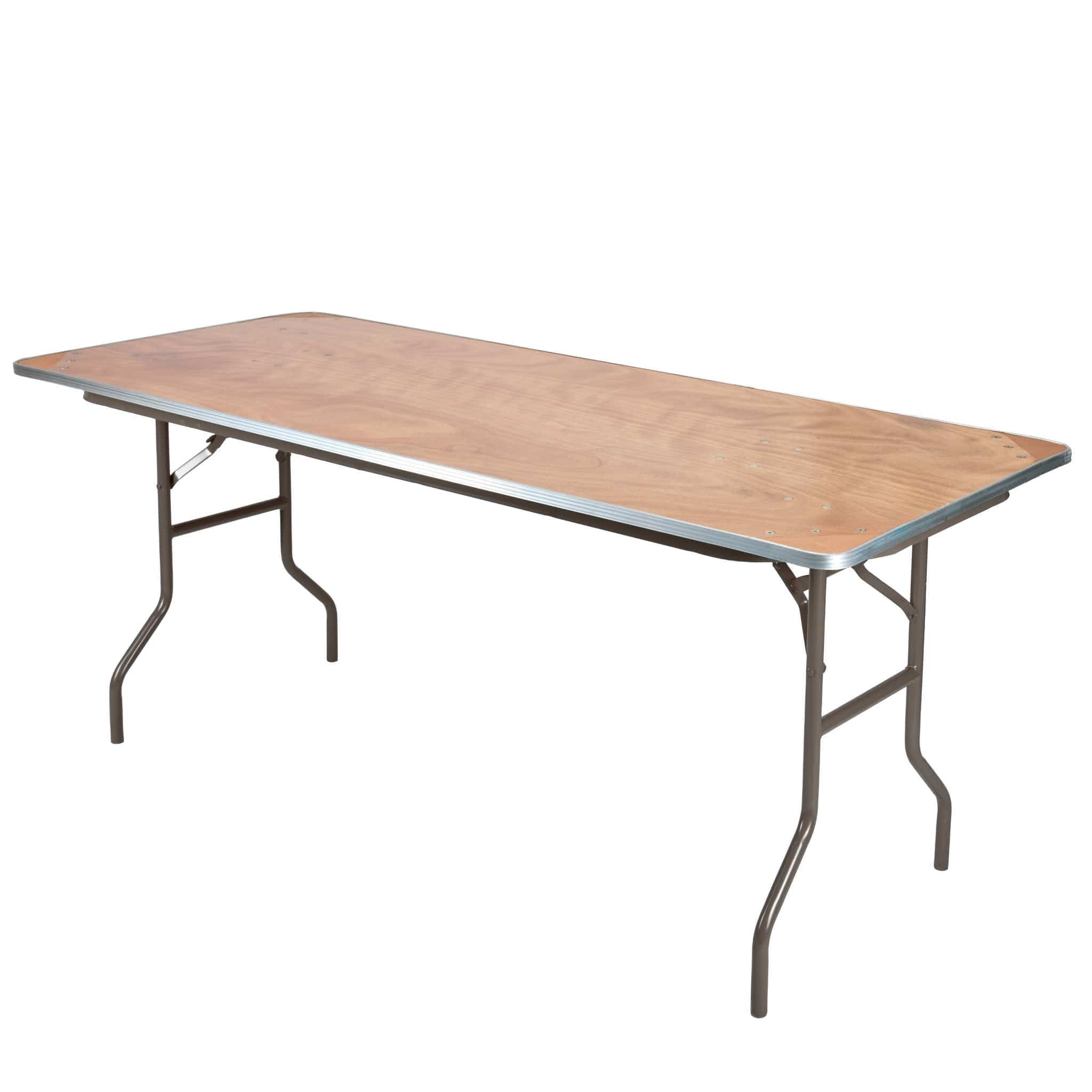 Chivari 72" x 30" (6 Foot) Rectangle Heavy Duty Plywood Folding Table with Steel Skeleton™ TPLYRT7230M-ST-AX