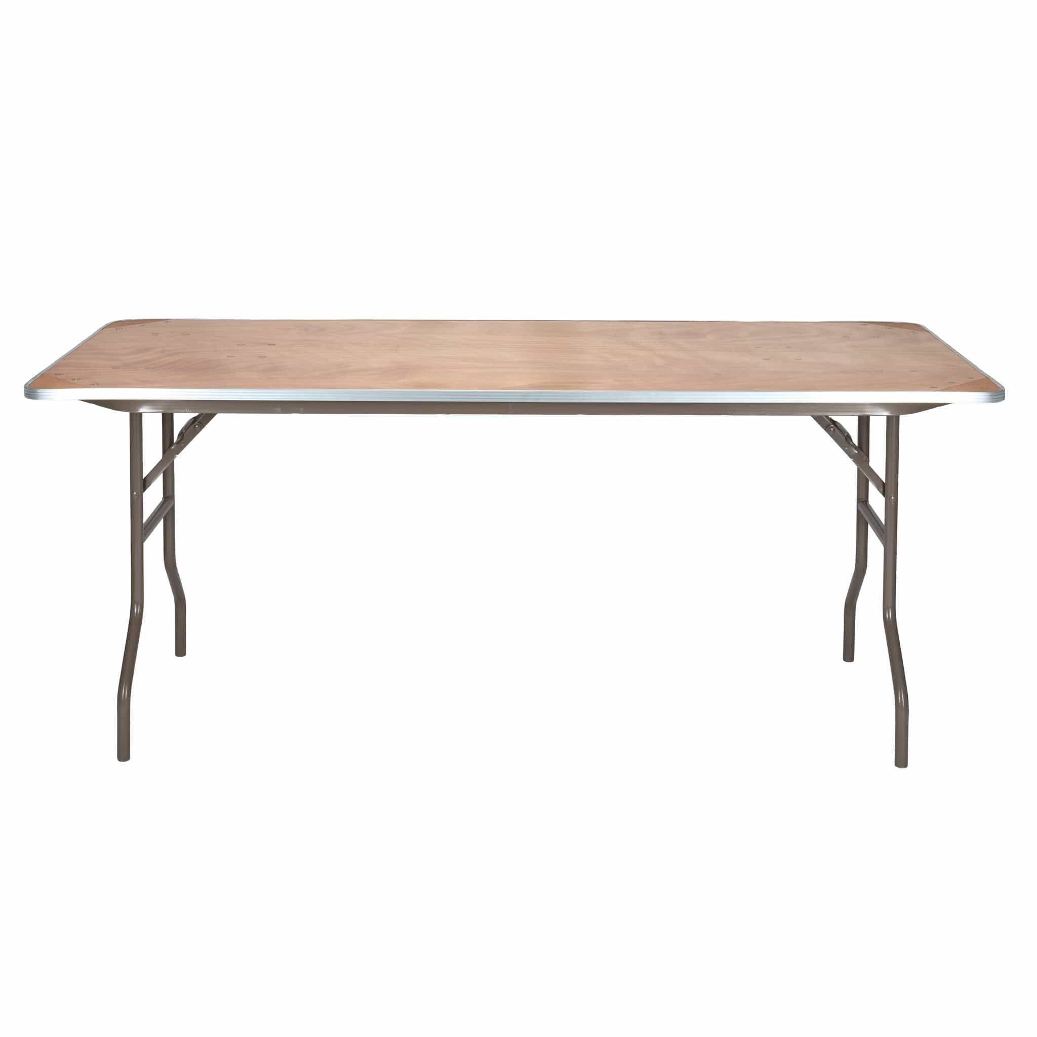 Chivari 72" x 30" (6 Foot) Rectangle Heavy Duty Plywood Folding Table with Steel Skeleton™ TPLYRT7230M-ST-AX