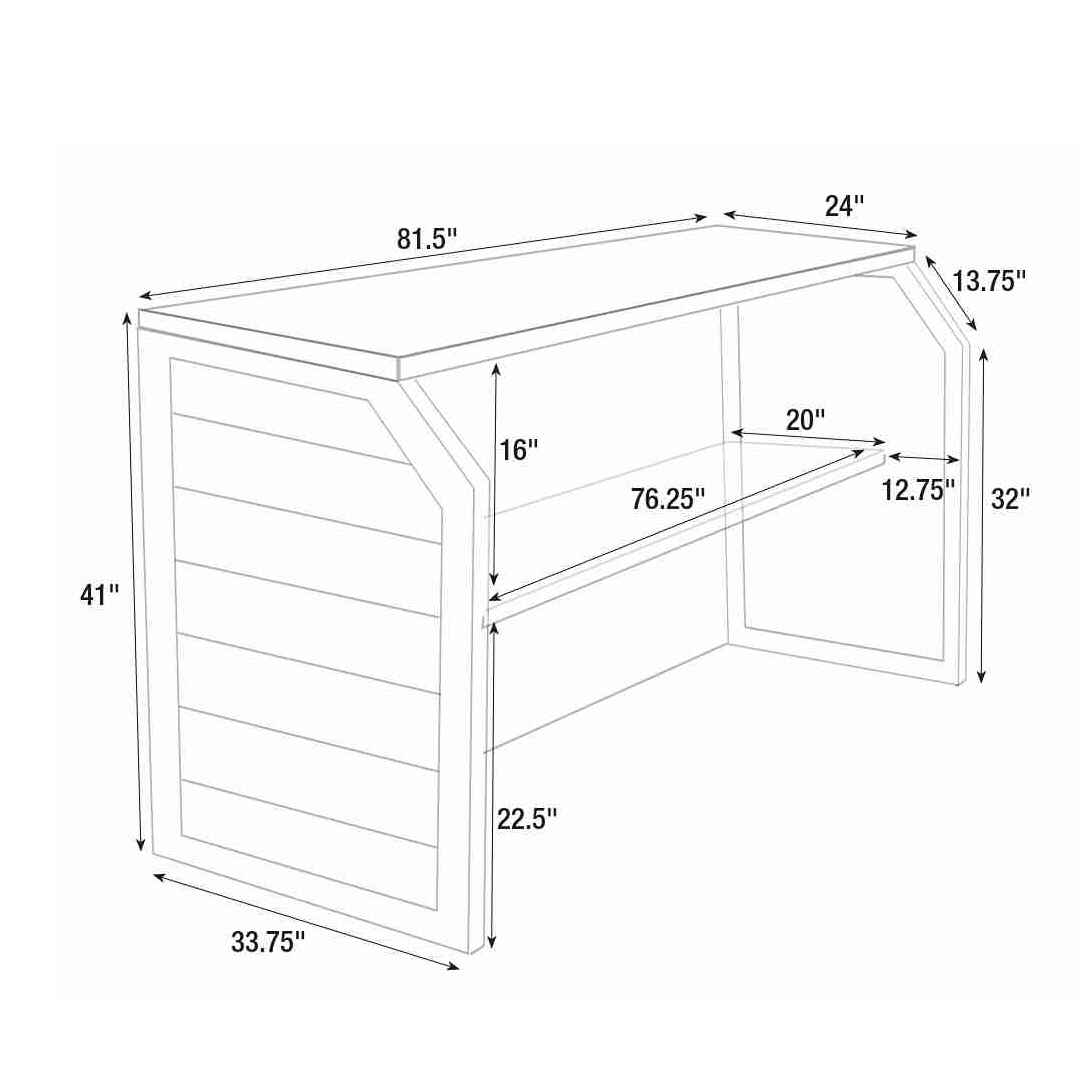 Chivari 7' White Portable Folding Bar with HPL Top and Durable Rubber Edge BAR-FOLD-84KT-WHT-AX-T