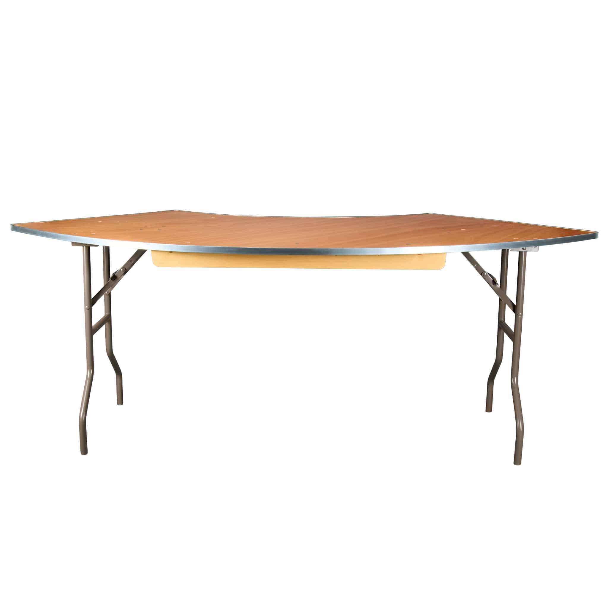 Chivari 84" Serpentine Heavy Duty Natural Plywood Folding Table TPLYSRP84MG-AX-T