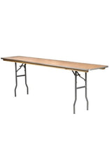 96" x 18" (8 Foot) Rectangle Heavy Duty Plywood Folding Table