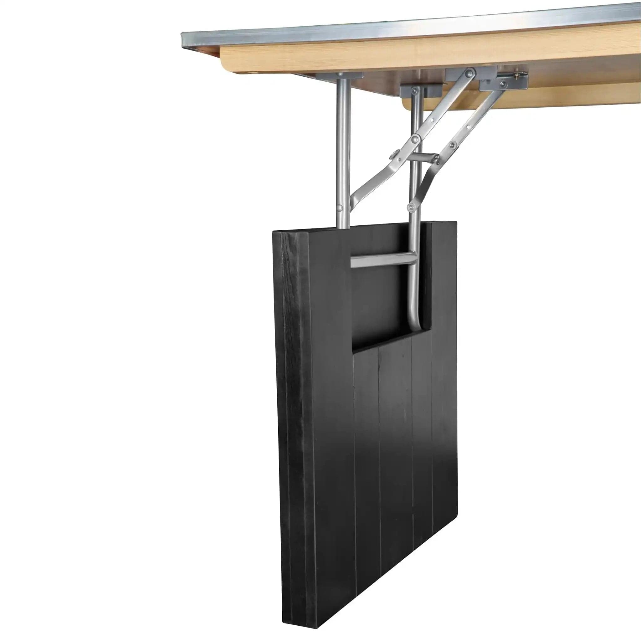 Chivari 96" x 30" Black Farm Table Conversion Kit for Banquet Tables TFARMCKT9630-BLK-AX-T