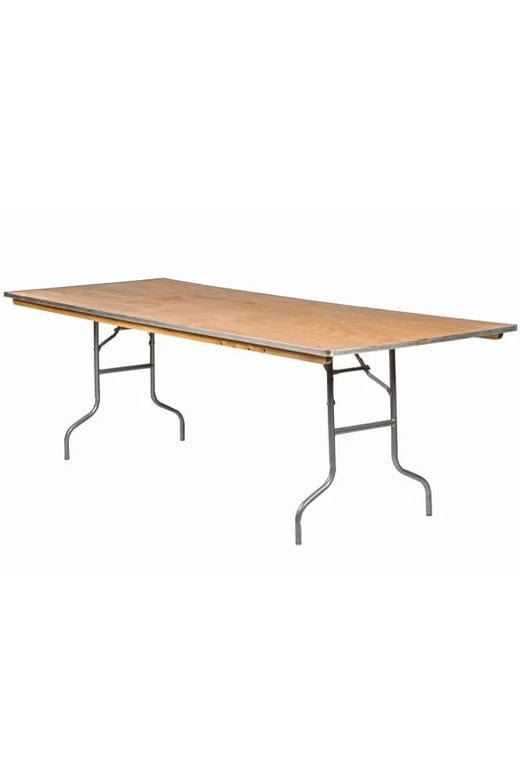 Chivari 96" x 36" (8 Foot) Rectangle Heavy Duty Plywood Folding Table TPLYRT9636MG-AX-T