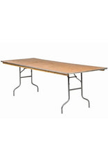 96" x 36" (8 Foot) Rectangle Heavy Duty Plywood Folding Table