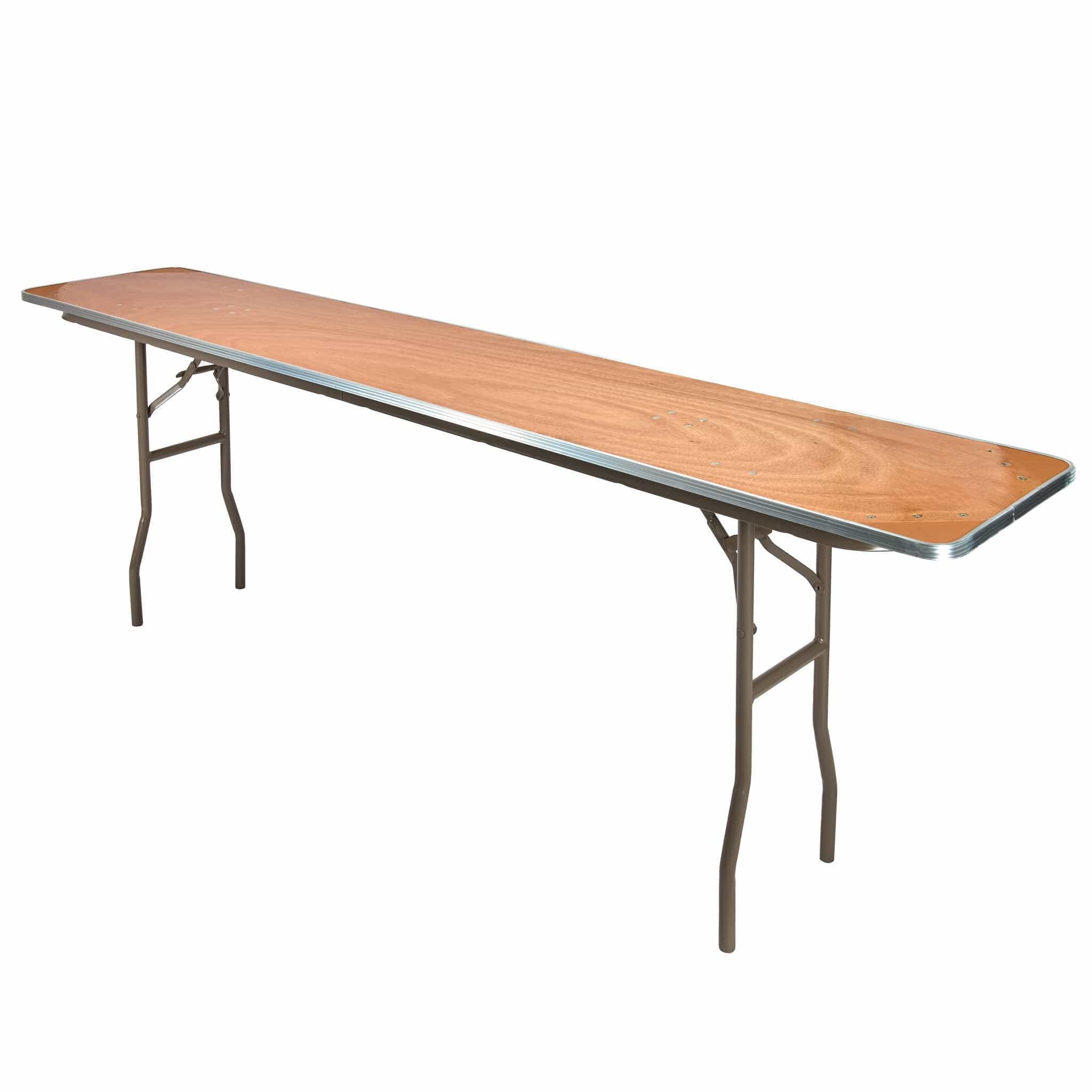 Chivari 96" x 18" (8 Foot) Rectangle Heavy Duty Plywood Folding Table with Steel Skeleton™ TPLYRT9618M-ST-AX