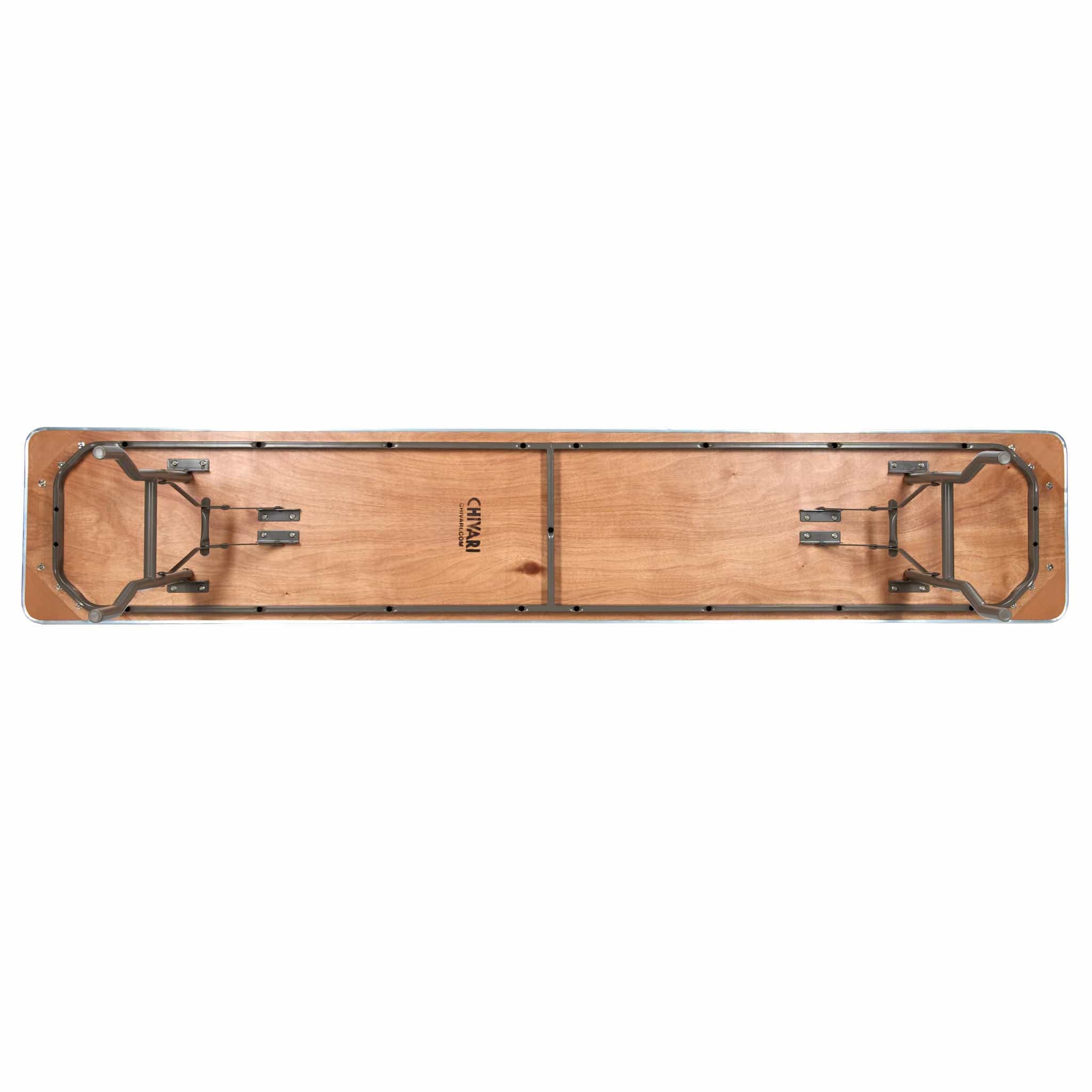 Chivari 96" x 18" (8 Foot) Rectangle Heavy Duty Plywood Folding Table with Steel Skeleton™ TPLYRT9618M-ST-AX
