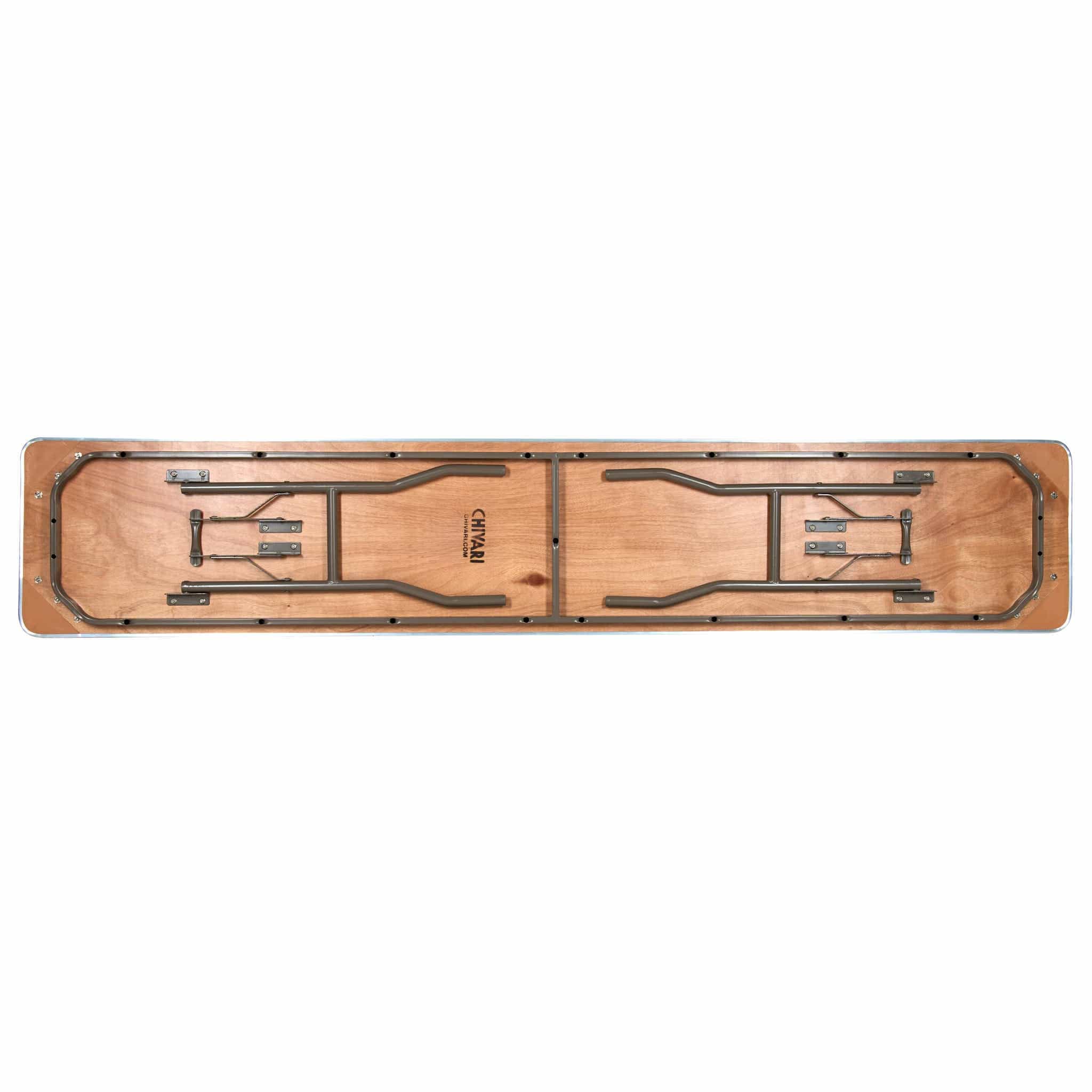 Chivari 96" x 18" (8 Foot) Rectangle Heavy Duty Plywood Folding Table with Steel Skeleton™ TPLYRT9618M-ST-AX