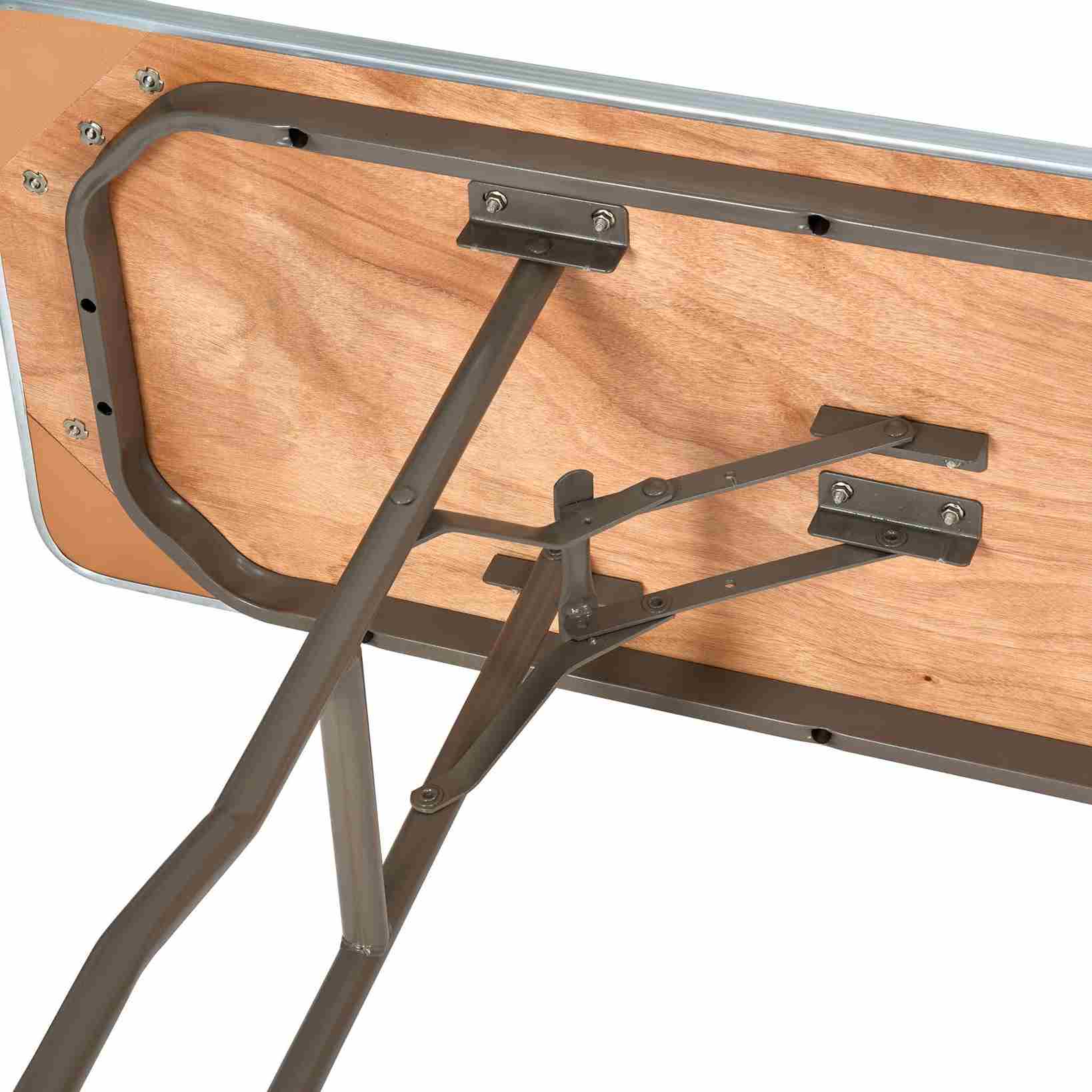 Chivari 96" x 18" (8 Foot) Rectangle Heavy Duty Plywood Folding Table with Steel Skeleton™ TPLYRT9618M-ST-AX