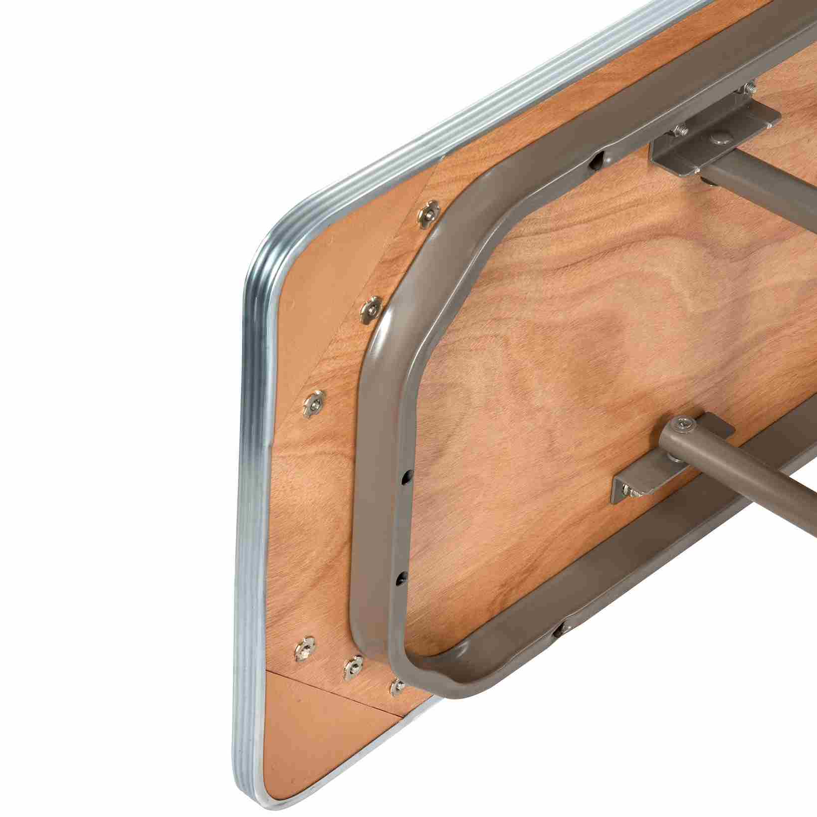 Chivari 96" x 18" (8 Foot) Rectangle Heavy Duty Plywood Folding Table with Steel Skeleton™ TPLYRT9618M-ST-AX