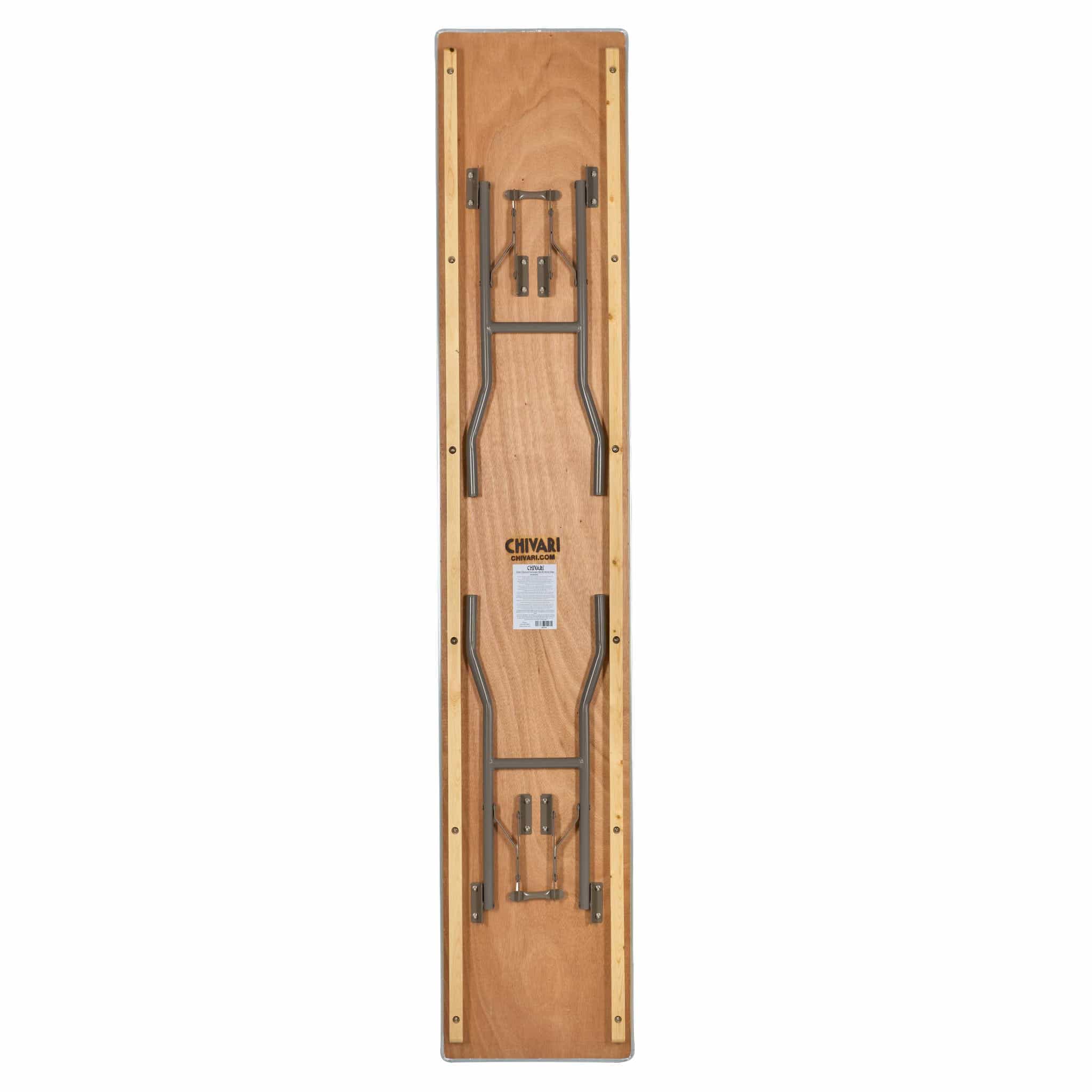 Chivari 96" x 18" (8 Foot) Gray Rectangle Heavy Duty Plywood Folding Table TPLYRT9618MG-AX-T