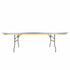 Chivari 96" x 40" (8 Foot) Gray Rectangle Heavy Duty Plywood Folding Table TPLYRT9640MG-AX-T