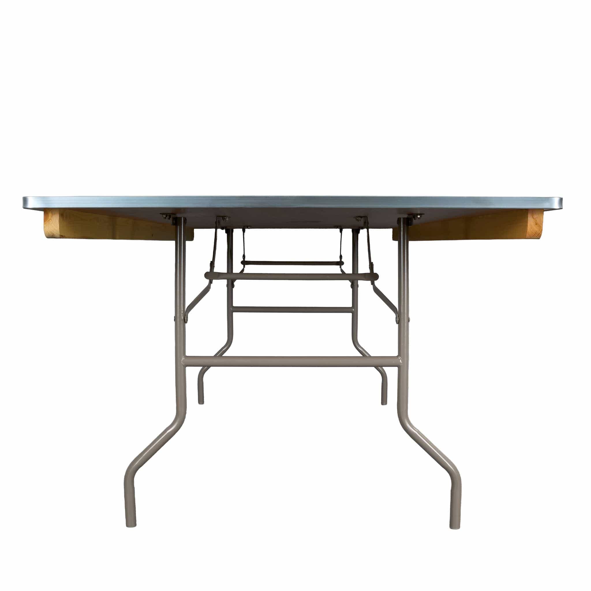 Chivari 96" x 40" (8 Foot) Gray Rectangle Heavy Duty Plywood Folding Table TPLYRT9640MG-AX-T