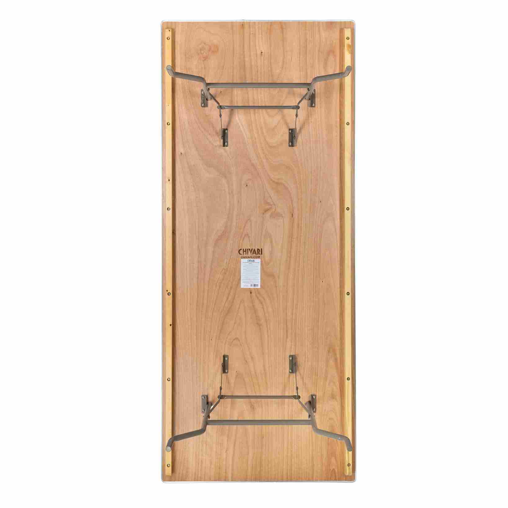 Chivari 96" x 40" (8 Foot) Gray Rectangle Heavy Duty Plywood Folding Table TPLYRT9640MG-AX-T