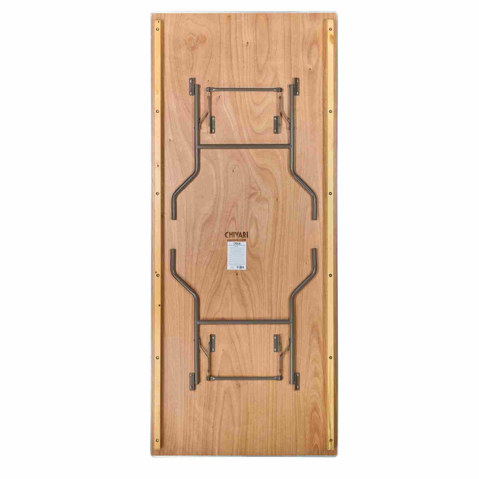 Chivari 96" x 40" (8 Foot) Gray Rectangle Heavy Duty Plywood Folding Table TPLYRT9640MG-AX-T