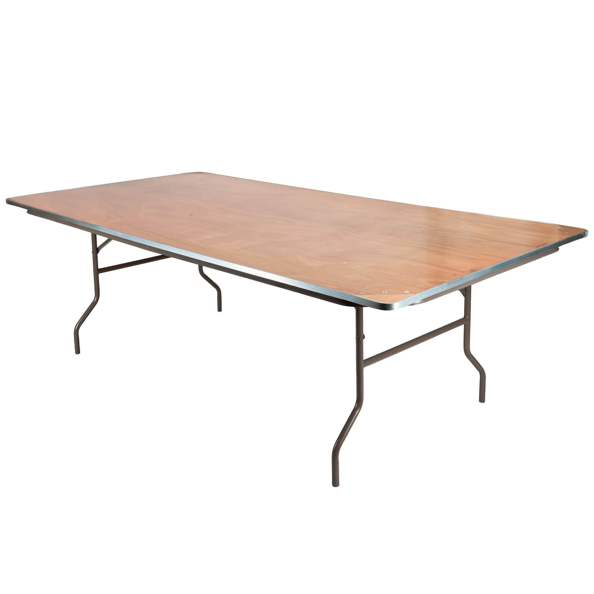 Chivari 96" x 48" (8 Foot) Rectangle Plywood Folding Table with Steel Skeleton™ TPLYRT9648M-ST-AX