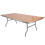 96" x 48" (8 Foot) Rectangle Plywood Folding Table with Steel Skeleton™