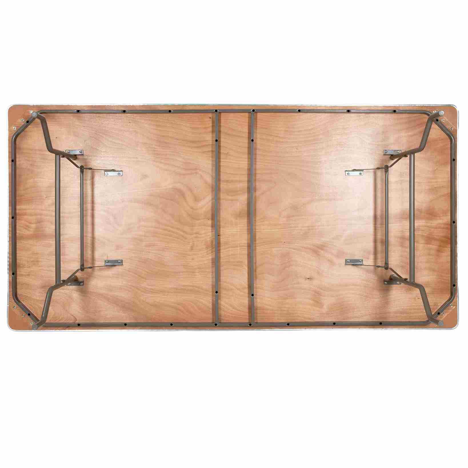 Chivari 96" x 48" (8 Foot) Rectangle Plywood Folding Table with Steel Skeleton™ TPLYRT9648M-ST-AX