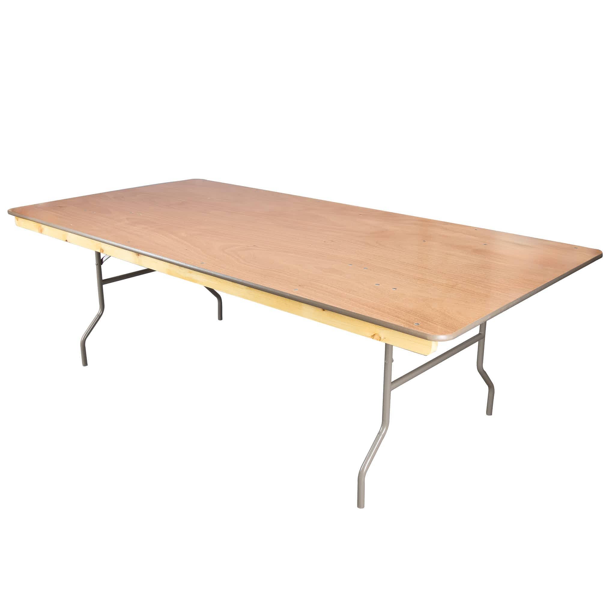 Chivari 96" x 48" (8 Foot) Rectangle Heavy Duty Plywood Folding Table TPLYRT9648VG-AX-T