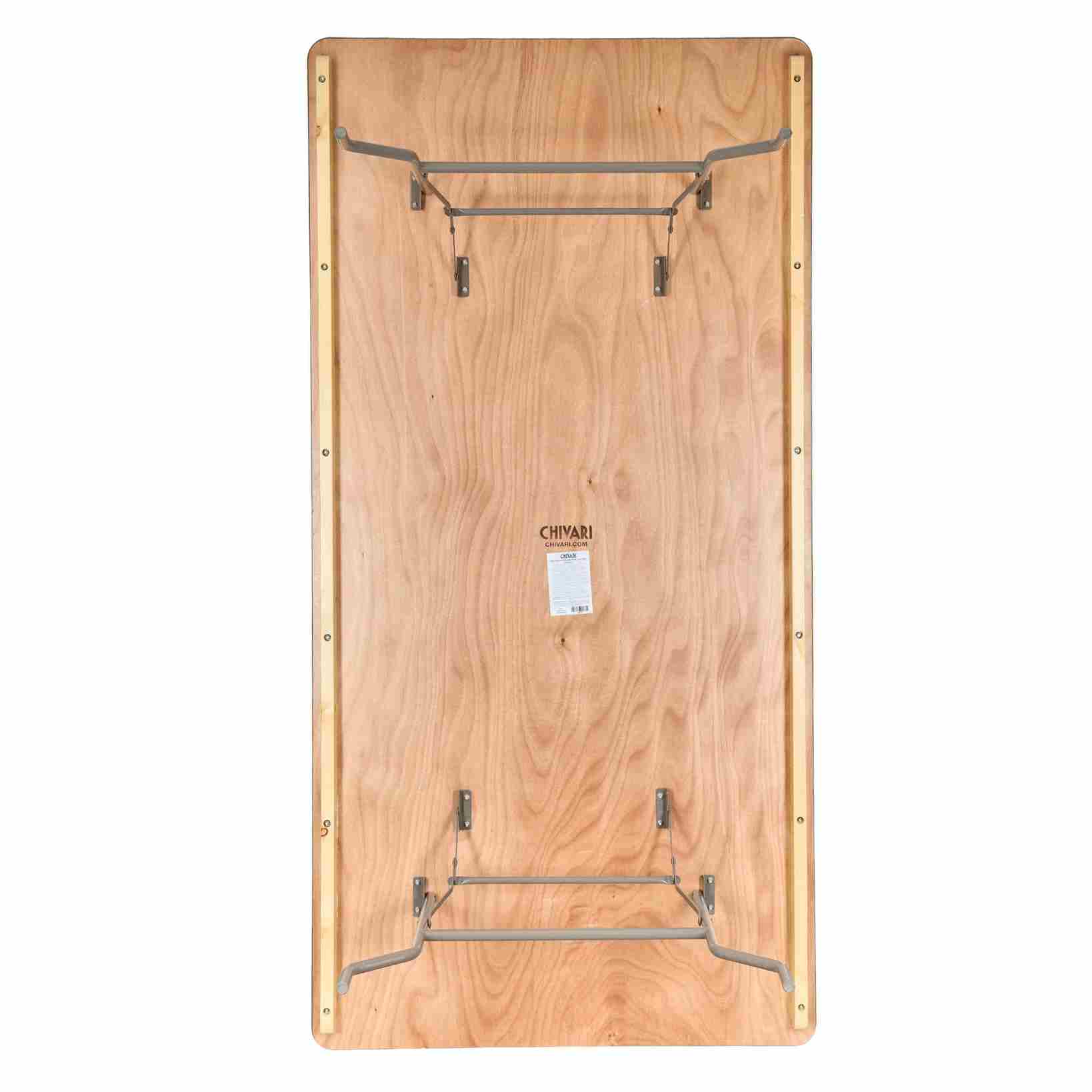 Chivari 96" x 48" (8 Foot) Rectangle Heavy Duty Plywood Folding Table TPLYRT9648VG-AX-T