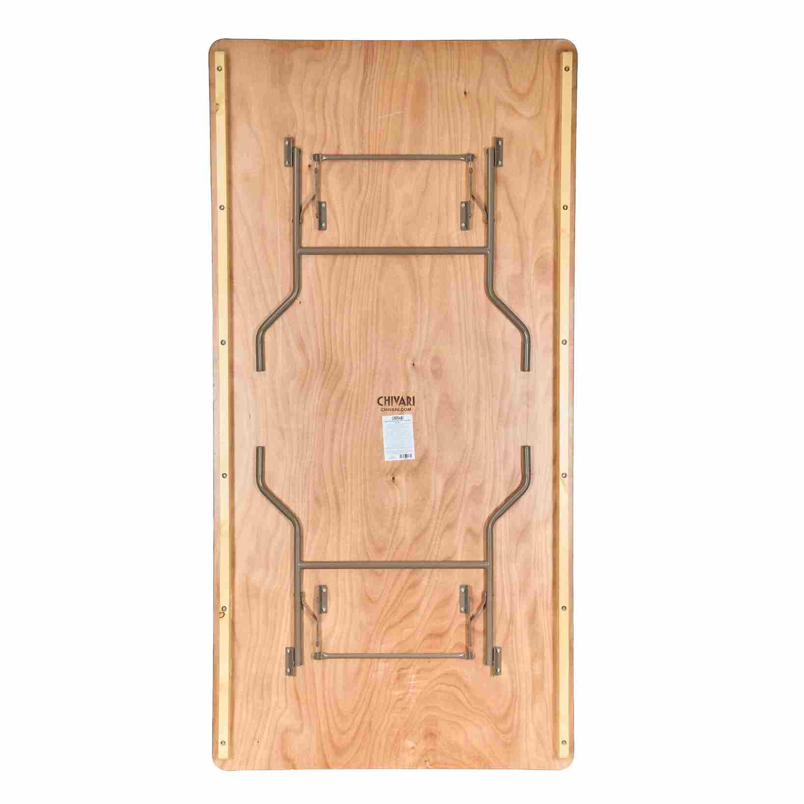 Chivari 96" x 48" (8 Foot) Rectangle Heavy Duty Plywood Folding Table TPLYRT9648VG-AX-T