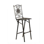 Vintage Copper Gold Barcelona Bistro Barstool with Square Seat and Back