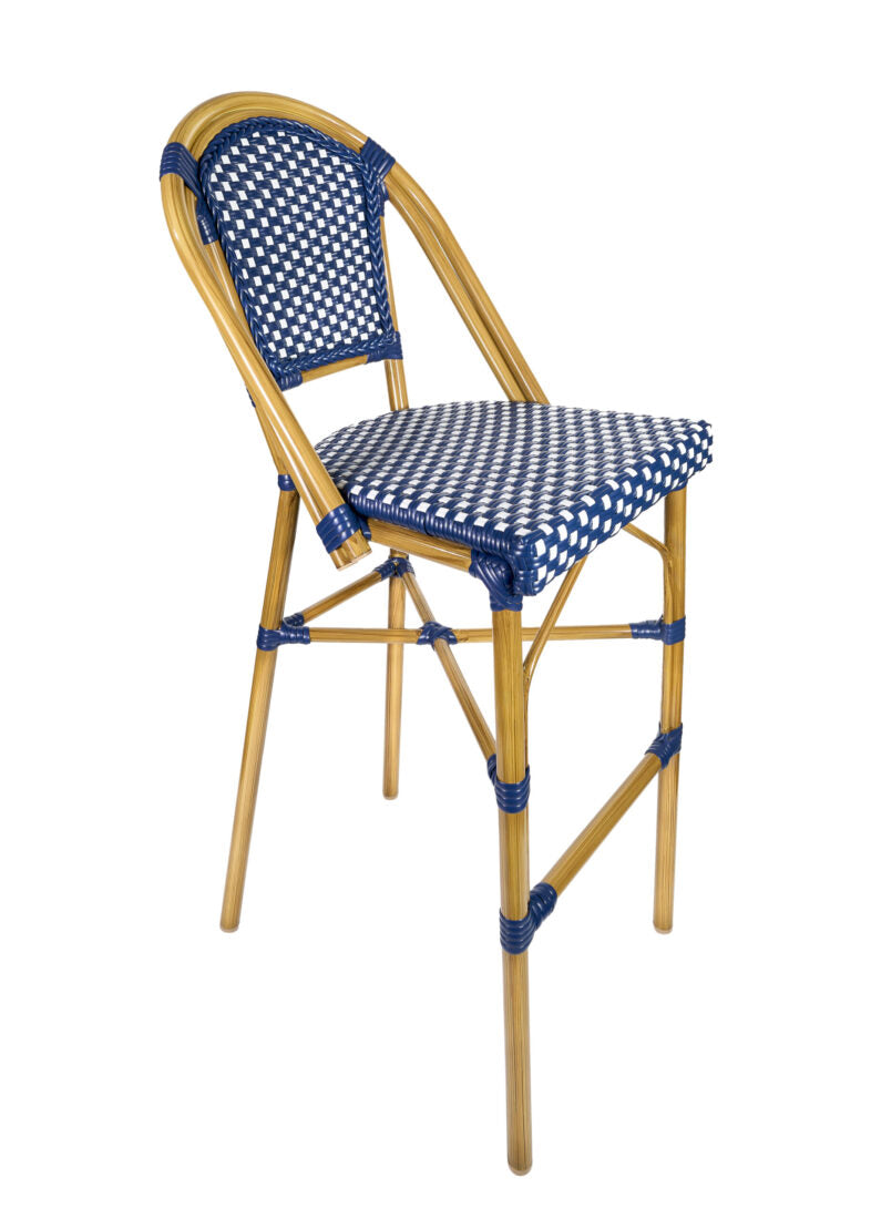 Blue & White Bistro Barstool Armless 45 BBPBLU-AX-T