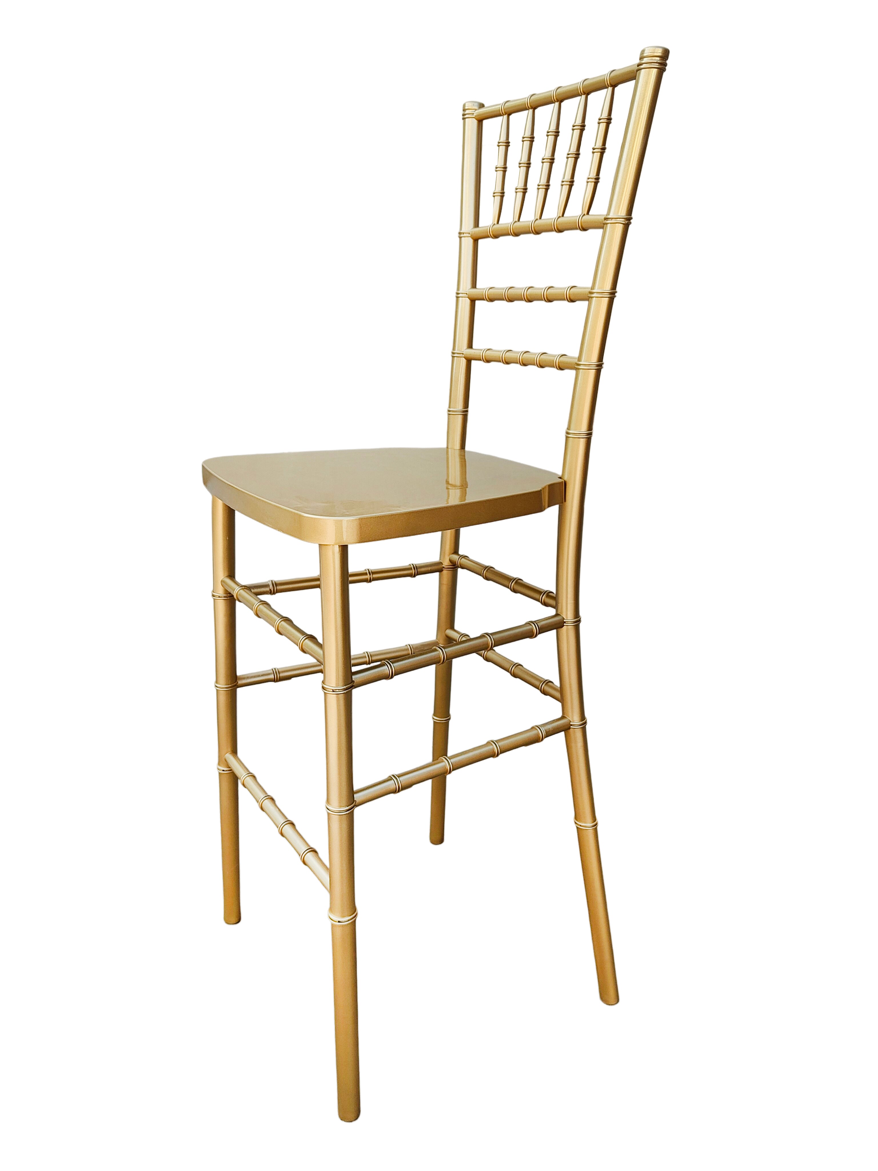 Gold Bullion Resin Steel Skeleton™ Chiavari Barstool