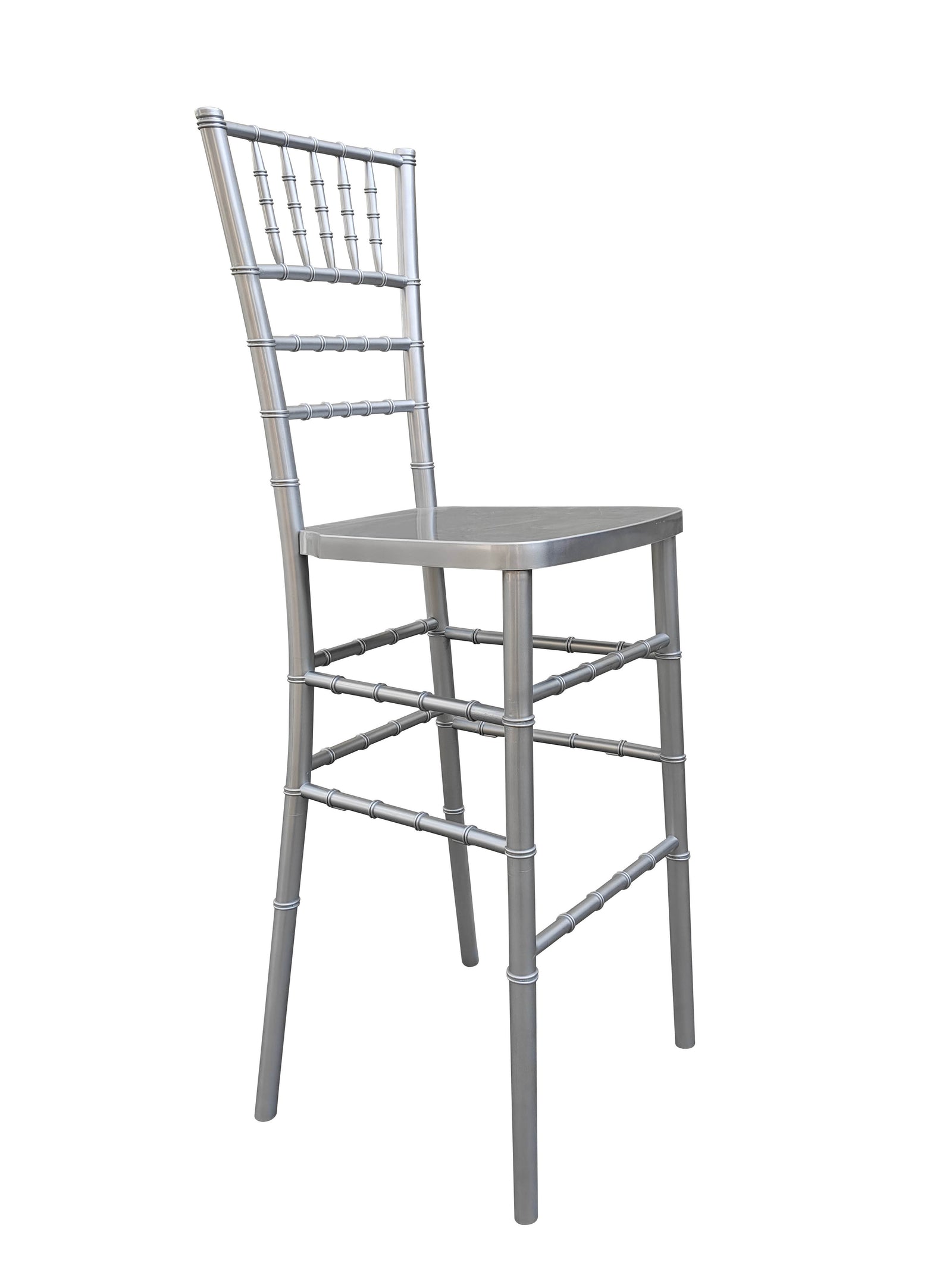 Silver Resin Steel Skeleton™ Chiavari Barstool